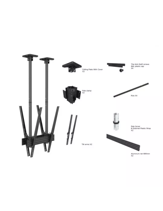 MULTIBRACKETS 6263 Soporte de techo Multibrackets MBC1UX2PSD Soporte de techo Pro - 2 pantallas 40 -100  VESA Max 600x900 MULT