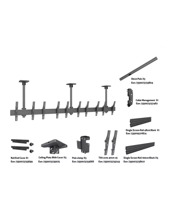MULTIBRACKETS 5070 Ceiling mount Menuboard Multibrackets Menu Board Mount Pro MBC5X1UP - 5 screens 32 -55  VESA Max 400x400 MU