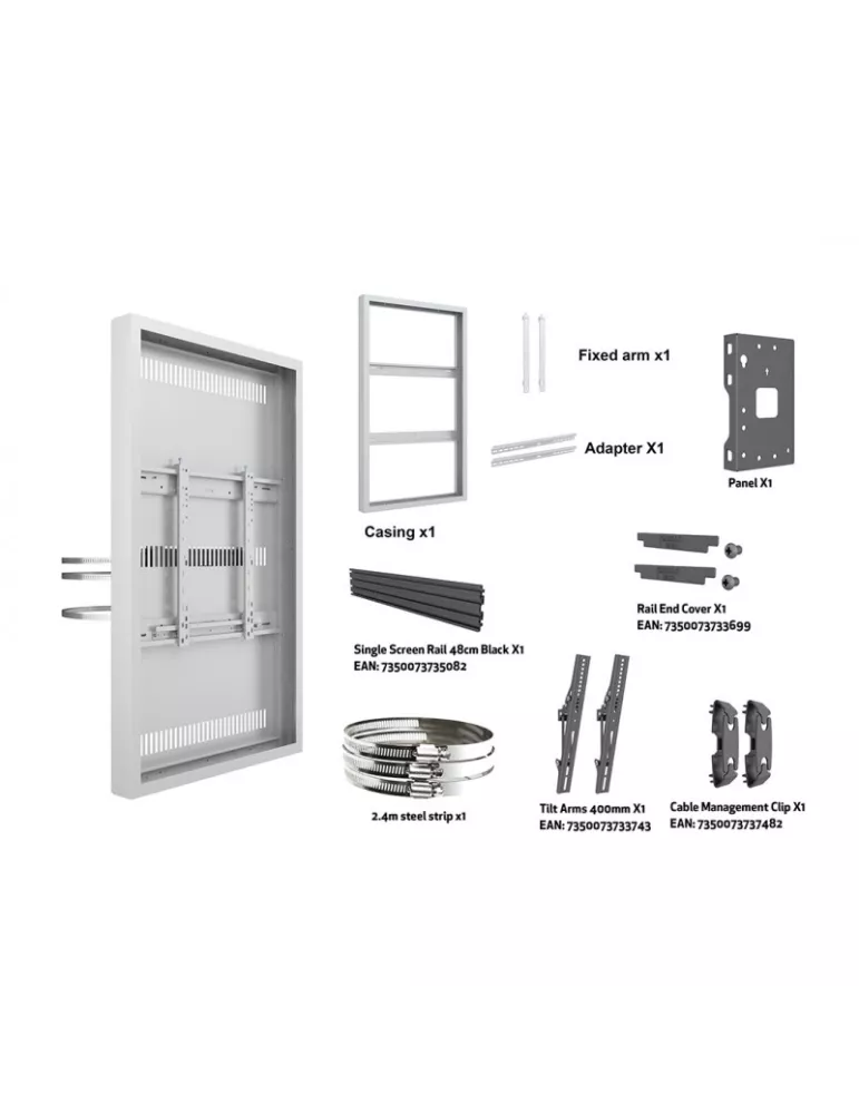 MULTIBRACKETS 4554 Caisson colonne Multibrackets Enclosure 55  Column Medium White - 55  screen VESA Max 600x400 MULTIBRACKETS