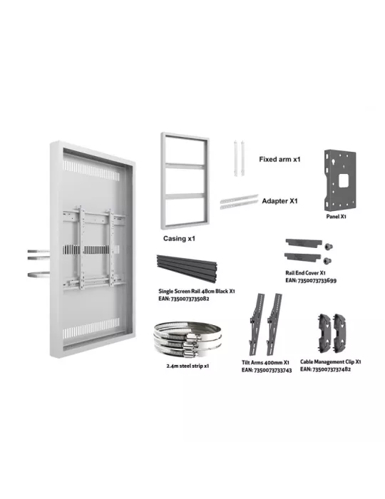 MULTIBRACKETS 4554 Caisson colonne Multibrackets Enclosure 55  Column Medium White - 55  screen VESA Max 600x400 MULTIBRACKETS