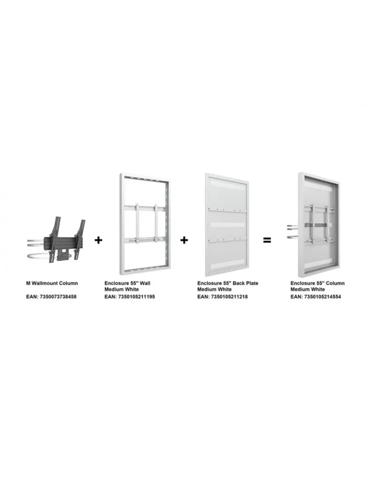 MULTIBRACKETS 4554 Caisson colonne Multibrackets Enclosure 55" Column Medium Blanc - écran 55" VESA Max 600x400