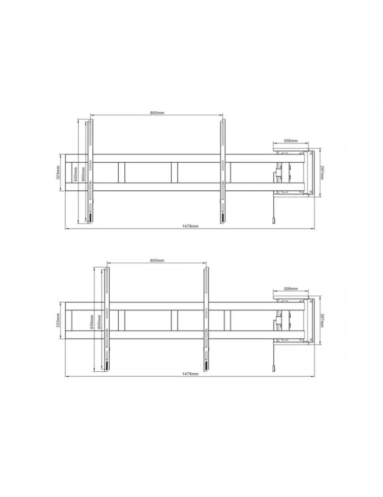 MULTIBRACKETS 2654 Wand-Schwenkarmhalter XL Multibrackets Swing Arm 180  XL für 70 -84  Bildschirm - Max 125kg VESA MAX 800x60