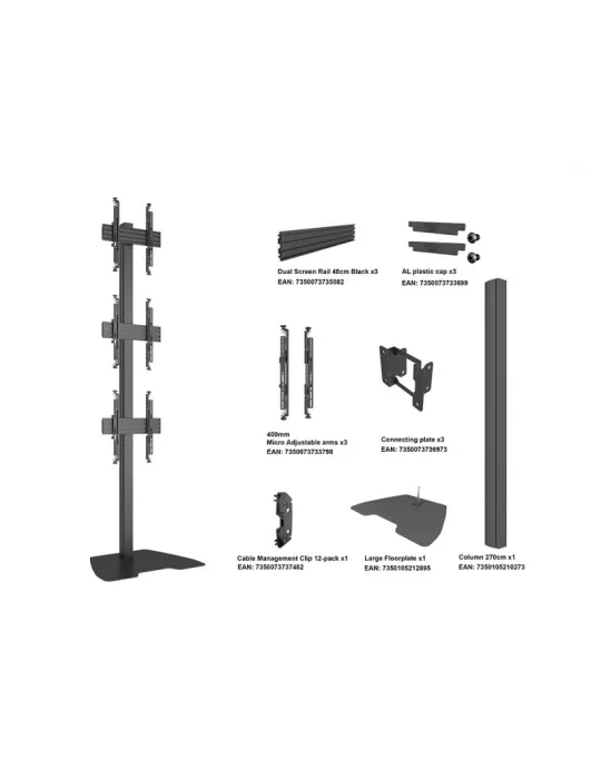 MULTIBRACKETS 6757 Support sol Multibrackets Floorstand Column Pro MBFSC3U 270 - 3 écrans 40"-65" VESA Max 400x400