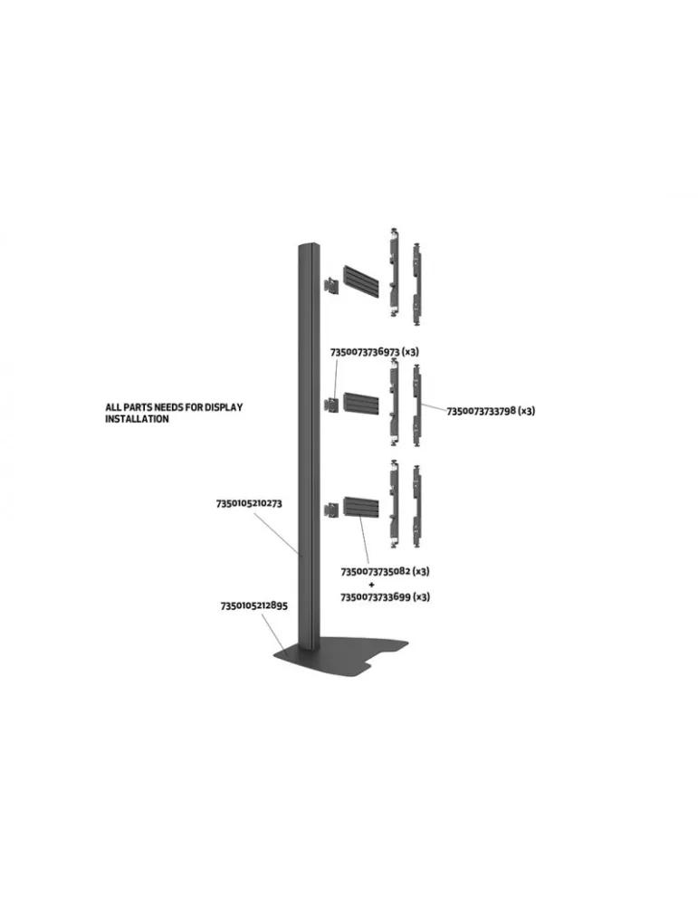 MULTIBRACKETS 6757 Soporte sol Multibrackets Columna de pie Pro MBFSC3U 270 - 3 pantallas 40 -65  VESA Max 400x400 MULTIBRACKE
