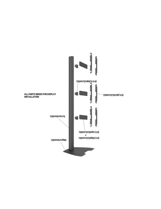 MULTIBRACKETS 6757 Bodenständer Multibrackets Floorstand Column Pro MBFSC3U 270 - 3 Bildschirme 40 -65  VESA Max 400x400 MULTI