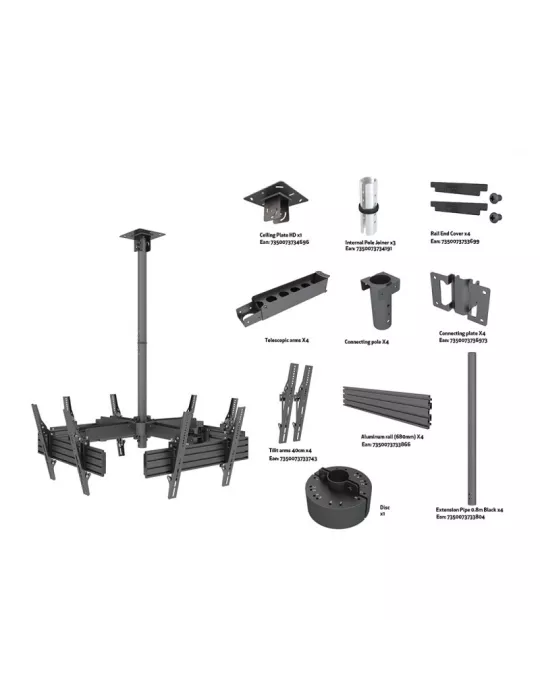 MULTIBRACKETS 3538 Support plafond Multibrackets Ceiling Mount PRO MBC4U VESA 600x400 REF  MULTIBRACKETS MUL3538 | MusicGoodDe