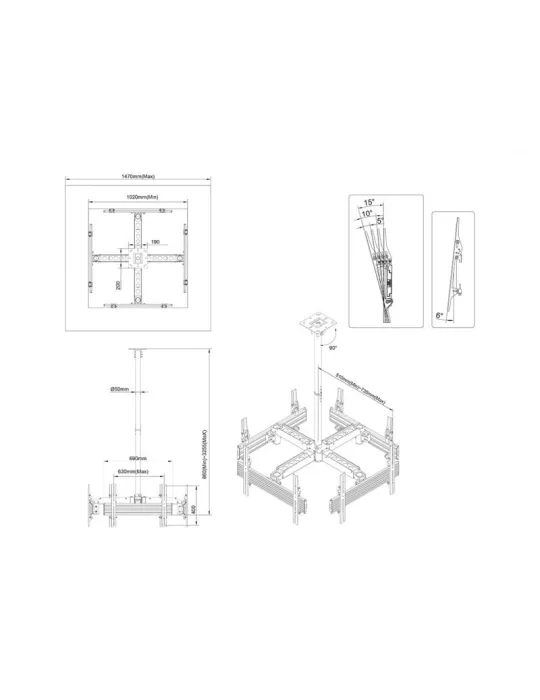 MULTIBRACKETS 3538 Support plafond Multibrackets Ceiling Mount PRO MBC4U VESA 600x400 REF  MULTIBRACKETS MUL3538 | MusicGoodDe