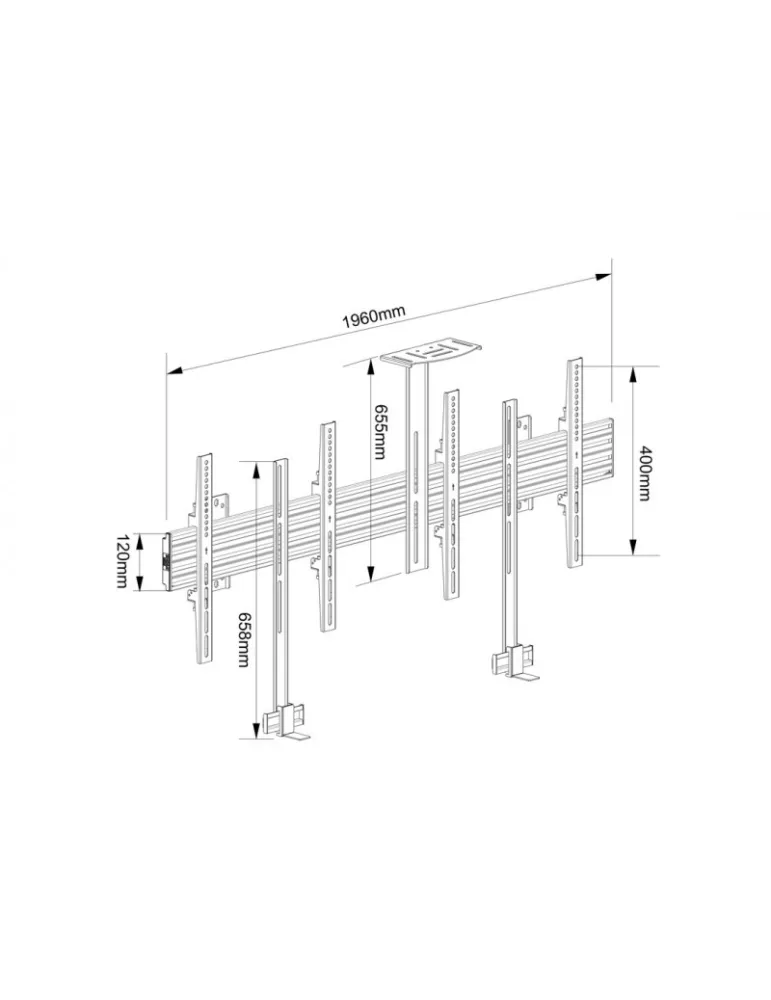 MULTIBRACKETS 6621 Support mural Multibrackets Collaboration Side by Side with brackets - 2 écrans 32"-65" VESA Max 400x400