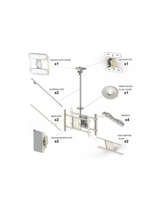 MULTIBRACKETS 2524 Soporte multisoporte Multibrackets Public Ceilingmount Large Back to Back - écran dos à dos 55 -70  VESA Ma