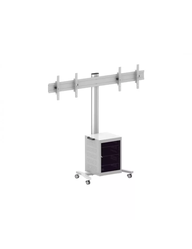 MULTIBRACKETS 7778 Support mobile Multibrackets Public Display Stand 180 Dual MediaBox4 Silver - 2 screens 40 -60  VESA 800x40