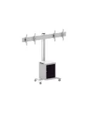 MULTIBRACKETS 7778 Support mobile Multibrackets Public Display Stand 180 Dual MediaBox4 Silver - 2 écrans 40"-60" VESA 800x400