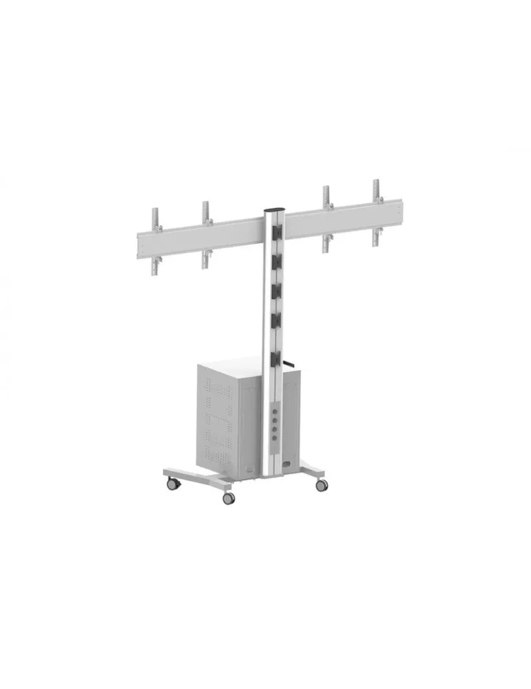 MULTIBRACKETS 7778 Support mobile Multibrackets Public Display Stand 180 Dual MediaBox4 Silver - 2 écrans 40"-60" VESA 800x400
