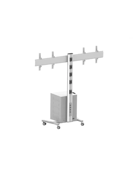 MULTIBRACKETS 7778 Mobiler Ständer Multibrackets Public Display Stand 180 Dual MediaBox4 Silber - 2 Bildschirme 40 -60  VESA 8