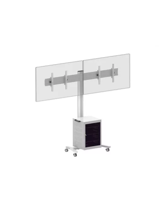 MULTIBRACKETS 7778 Mobiler Ständer Multibrackets Public Display Stand 180 Dual MediaBox4 Silber - 2 Bildschirme 40 -60  VESA 8