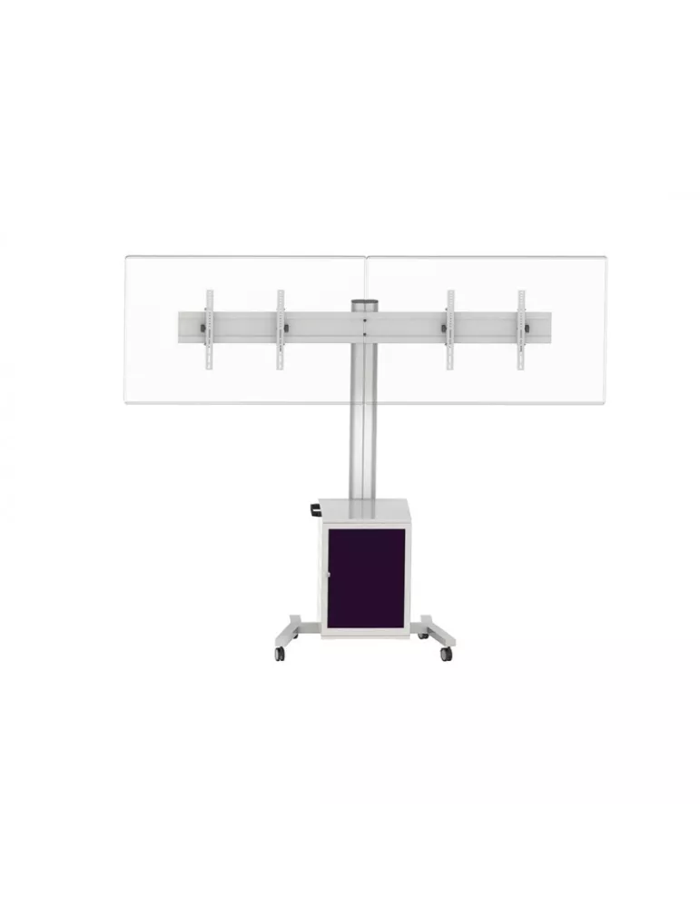 MULTIBRACKETS 7778 Soporte móvil Multibrackets Public Display Stand 180 Dual MediaBox4 Plata - 2 pantallas 40 -60  VESA 800x40