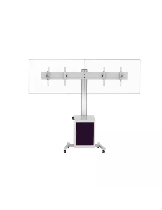 MULTIBRACKETS 7778 Mobiler Ständer Multibrackets Public Display Stand 180 Dual MediaBox4 Silber - 2 Bildschirme 40 -60  VESA 8