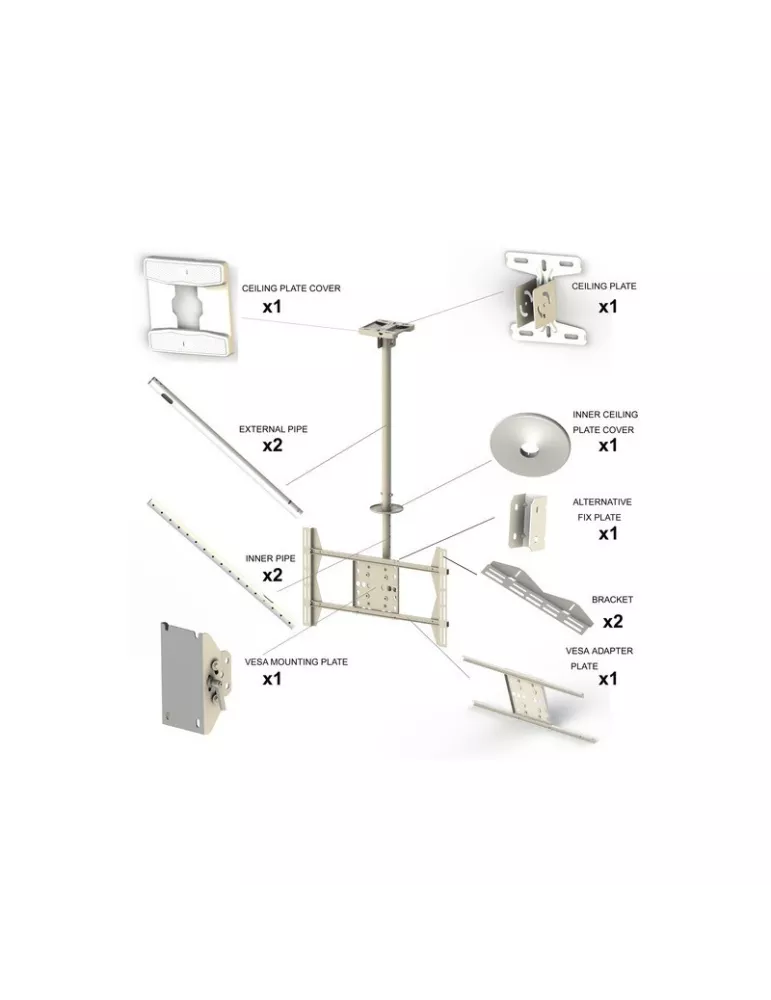MULTIBRACKETS 2517 Deckenhalterung Multibrackets Public Ceilingmount Large Single für Bildschirm 42 -63  Last 40kg Vesa Max 60