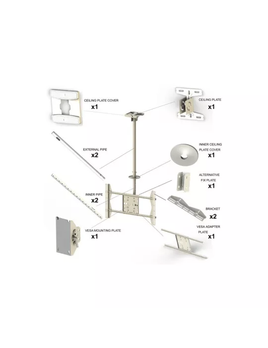 MULTIBRACKETS 2517 Support plafond Multibrackets Public Ceilingmount Large Single pour écran 42 -63  Charge 40kg Vesa Max 600x
