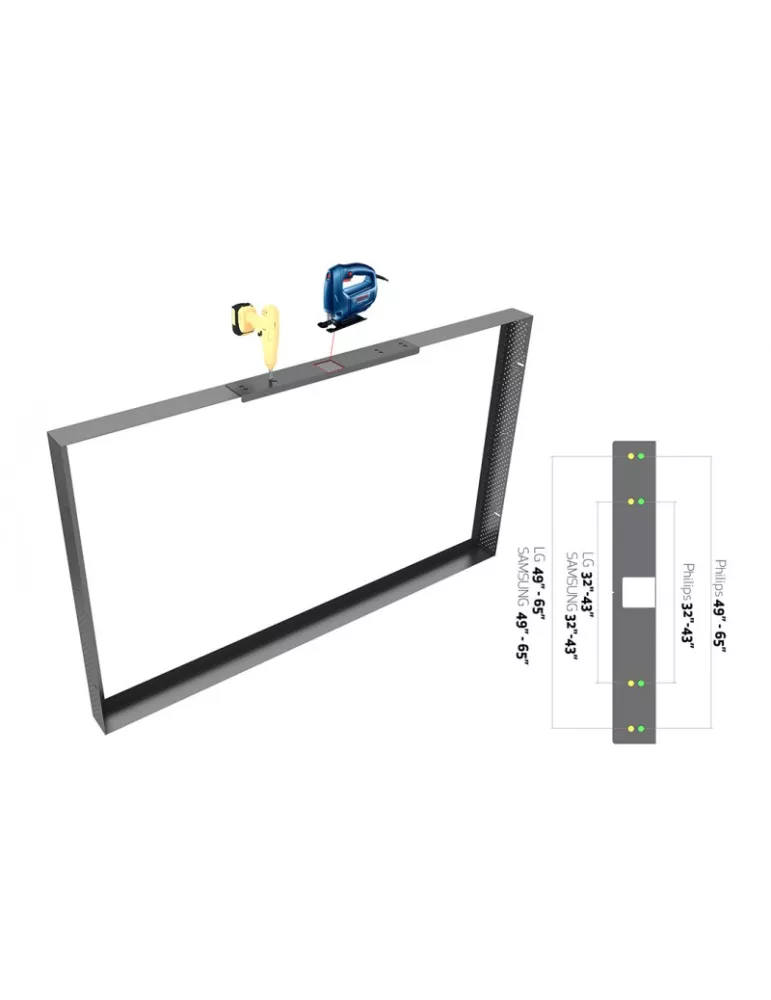 MULTIBRACKETS 1614 Landscape Installation Template Black MULTIBRACKETS MUL1614 | MusicGoodDeal