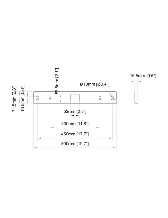 MULTIBRACKETS 1614 Landscape Installation Template Black MULTIBRACKETS MUL1614 | MusicGoodDeal