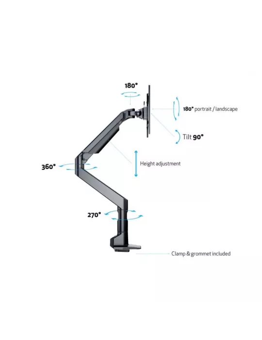 MULTIBRACKETS 7093 Soporte de mesa articulado Multibrackets Gas Lift XL Single - Pantalla de 15 - 38  VESA Max 200x200 MULTIBR