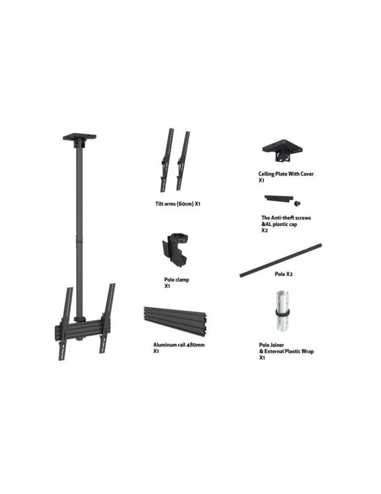 MULTIBRACKETS 6898 Soporte de techo Multibrackets MBC1UP Soporte de techo Pro - pantalla 42 -70  VESA Max 400x600 MULTIBRACKET