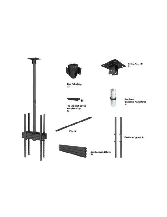 MULTIBRACKETS 6928 Doppelseitige Deckenhalterung Multibrackets MBC1UX2P Ceiling Mount Pro - 2 Bildschirme 40 -75  VESA Max 400