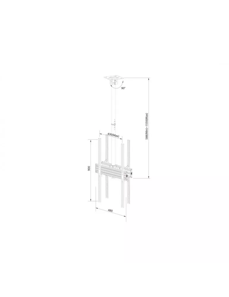 MULTIBRACKETS 6928 Doppelseitige Deckenhalterung Multibrackets MBC1UX2P Ceiling Mount Pro - 2 Bildschirme 40 -75  VESA Max 400