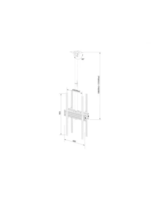 MULTIBRACKETS 6928 Double-sided ceiling mount Multibrackets MBC1UX2P Ceiling Mount Pro - 2 screens 40 -75  VESA Max 400x900 MU