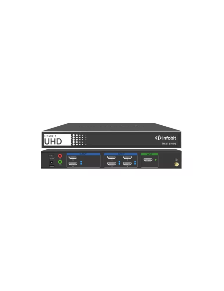 INFOBIT IWALL8K106 HDMI 8K30 Controlador de videowall iWall 8K106 para 6 pantallas con capacidad de conexión en cascada . INFO