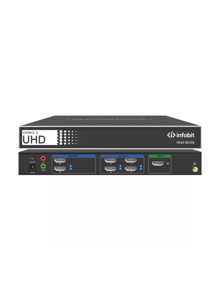 INFOBIT IWALL8K106 Video Wall Controller iWall 8K106 HDMI 8K30 for 6 Displays with cascade capability . INFOBIT INFIWALL8K106