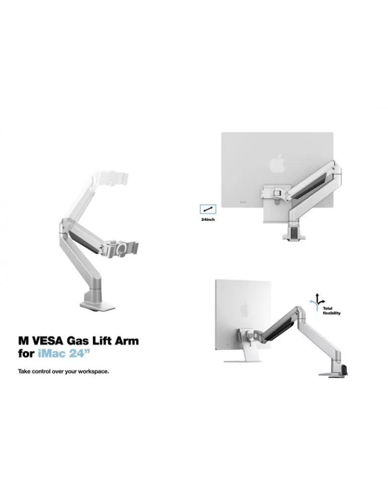 MULTIBRACKETS 3144 Support de table Multibrackets VESA Gas Lift Arm pour iMac 24" Charge 10Kg Vesa Max 100x100