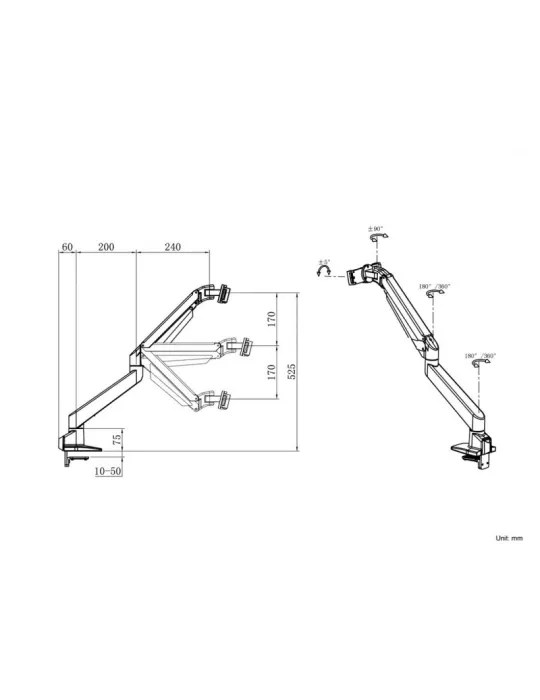 MULTIBRACKETS 3144 Table support Multibrackets VESA Gas Lift Arm for iMac 24  Load 10Kg Vesa Max 100x100 MULTIBRACKETS MUL3144