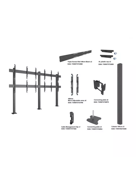 MULTIBRACKETS 3434 Floor mount for video wall Multibrackets Floormount Column Pro 3x2 MBFM3x2U 180 - 6 screens 32-65  VESA Max