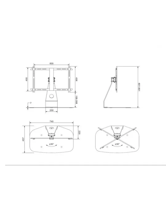 MULTIBRACKETS 4788 Support de table Multibrackets TableStand Play pour écran LCD Max 60" VESA MAX 600x400 Blanc