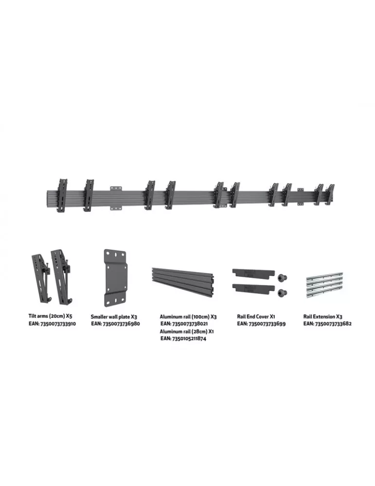MULTIBRACKETS 5988 Neigbare Wandhalterung Multibrackets Wallmount Pro MBW4U 200 - 5 Bildschirme 27 -32  VESA Max 200x200 MULTI