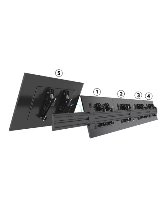 MULTIBRACKETS 5988 Support mural inclinable Multibrackets Wallmount Pro MBW4U 200 - 5 écrans 27"-32" VESA Max 200x200
