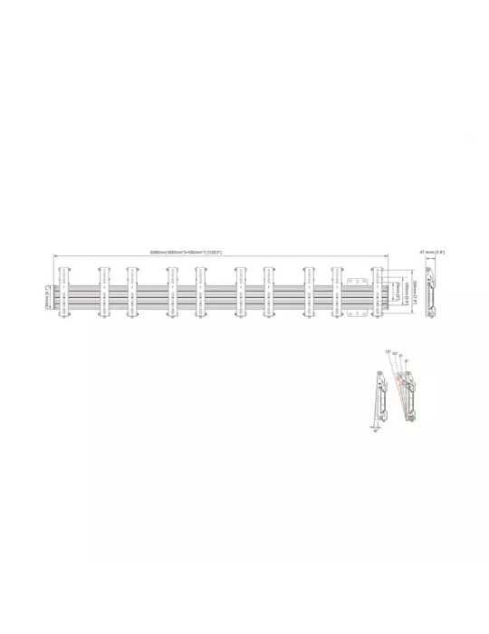 MULTIBRACKETS 5988 Support mural inclinable Multibrackets Wallmount Pro MBW4U 200 - 5 écrans 27"-32" VESA Max 200x200