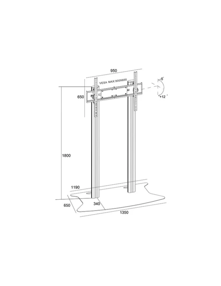 MULTIBRACKETS 1060 Support écran sol avec flight case Multibrackets Display Stand 180 Dual Pillar Flight Case - écran 70" - 110