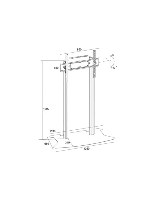 MULTIBRACKETS 1060 Support écran sol avec flight case Multibrackets Display Stand 180 Dual Pillar Flight Case - écran 70" - 110