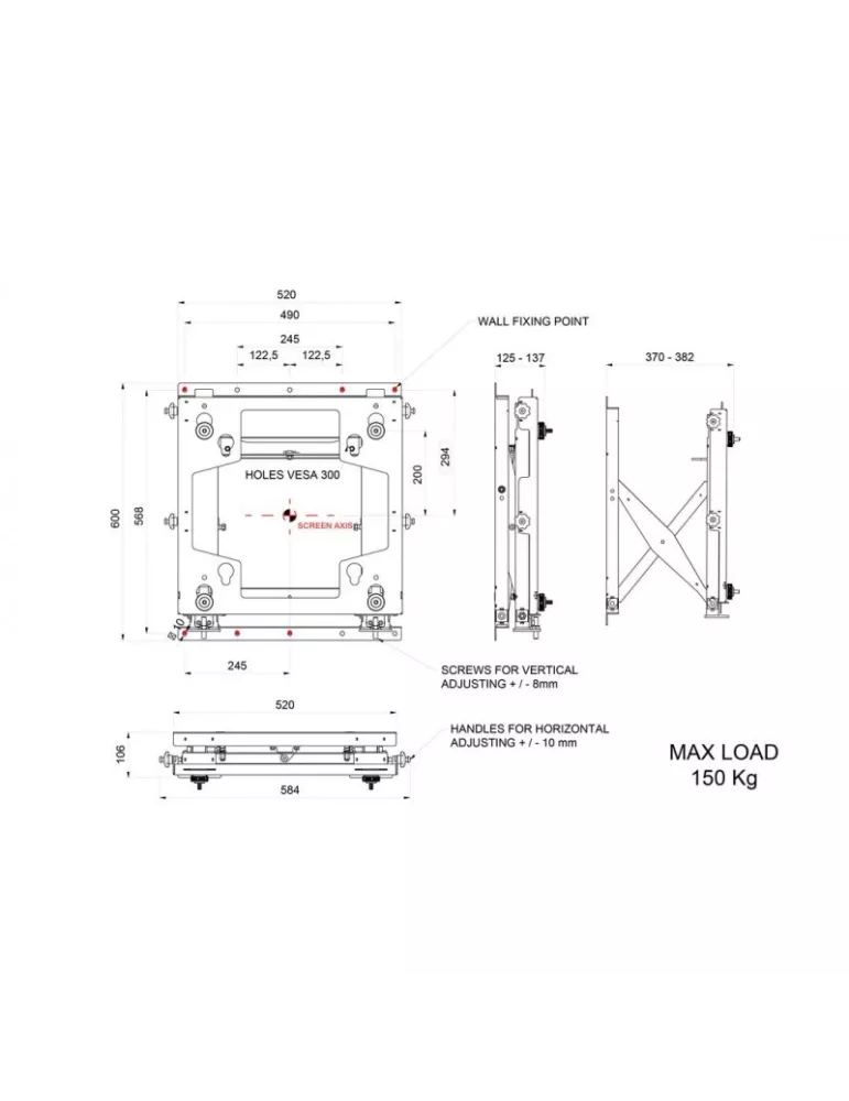 MULTIBRACKETS 4818 Support mural Multibrackets Public Video Wall Mount Push SD - écran 50  - 110  VESA Max 400x400 MULTIBRACKE