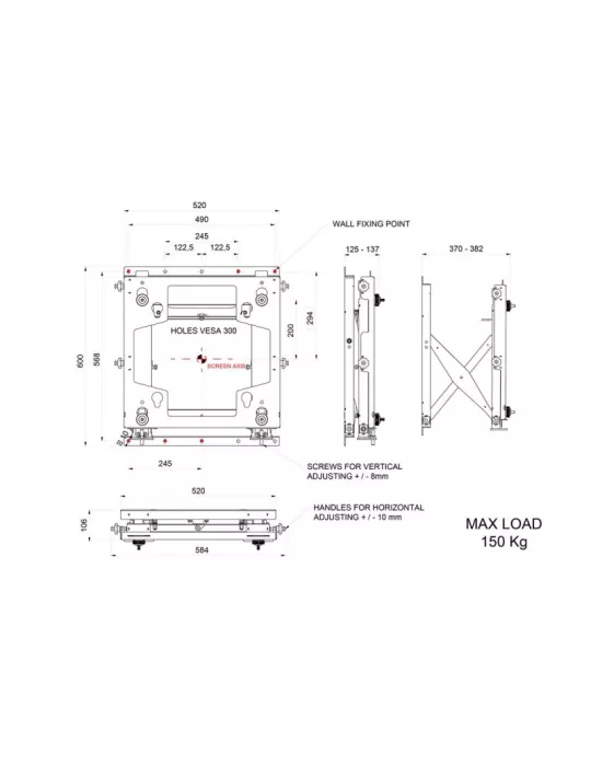 MULTIBRACKETS 4818 Support mural Multibrackets Public Video Wall Mount Push SD - écran 50  - 110  VESA Max 400x400 MULTIBRACKE