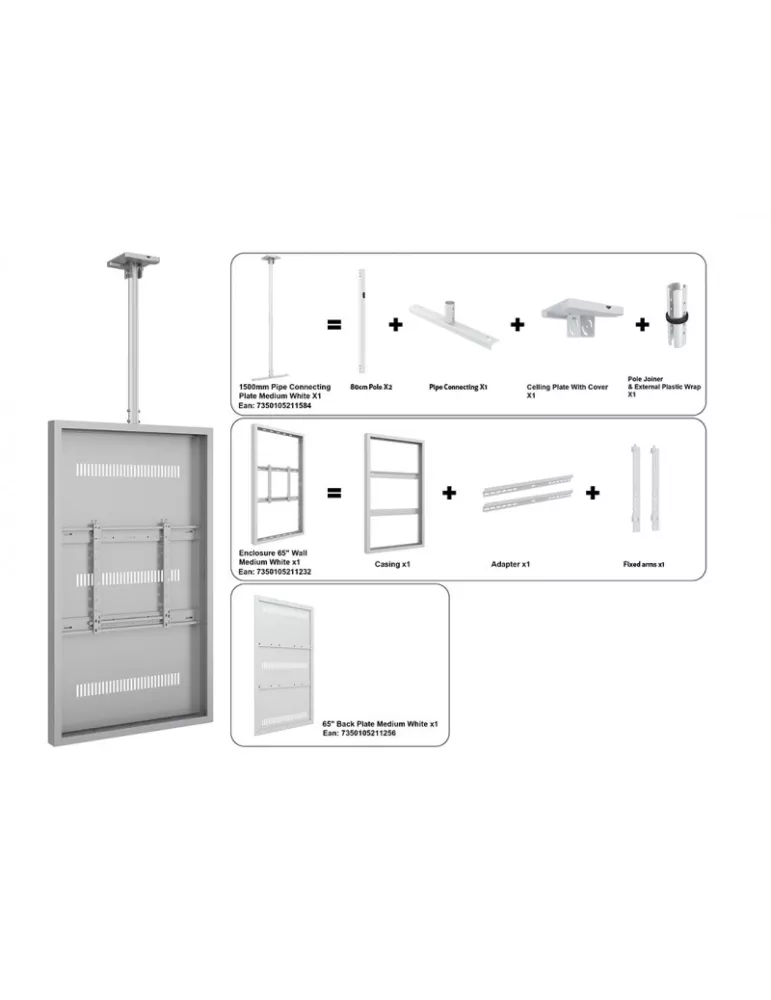 MULTIBRACKETS 3335 Caisson avec support plafond Multibrackets Enclosure 65  Ceiling Medium White MULTIBRACKETS MUL3335 | Music