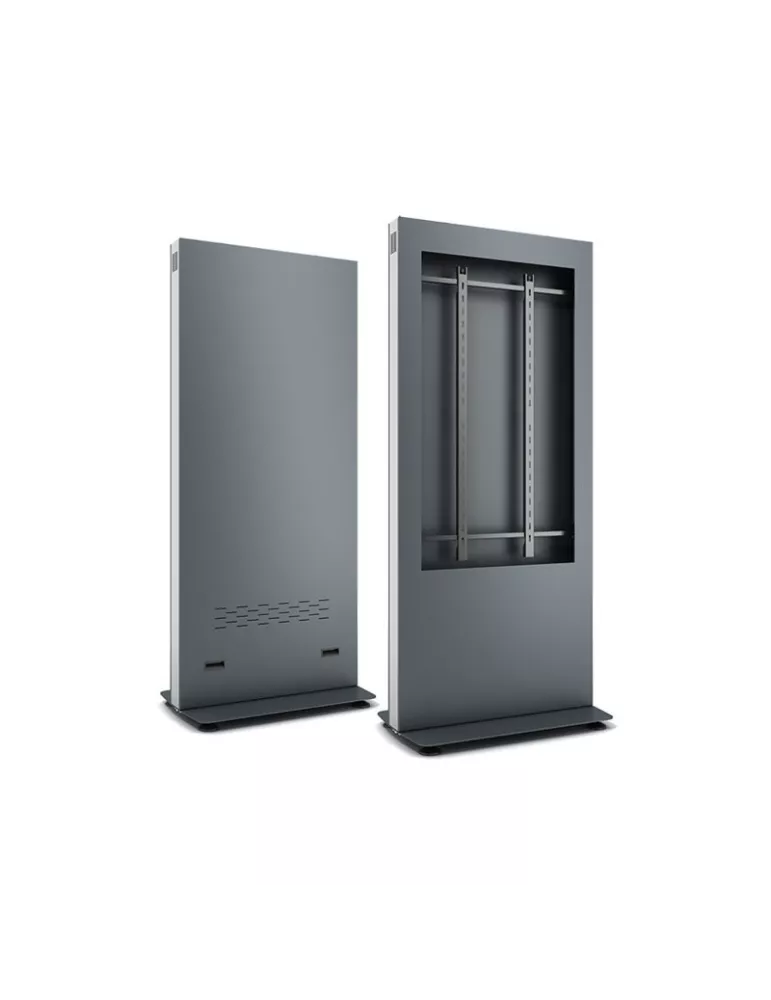 CLETECH B01V55NBBB Cabine Totem intérieur Cletech B01 Sans vitre Full-Black pour moniteur 55'