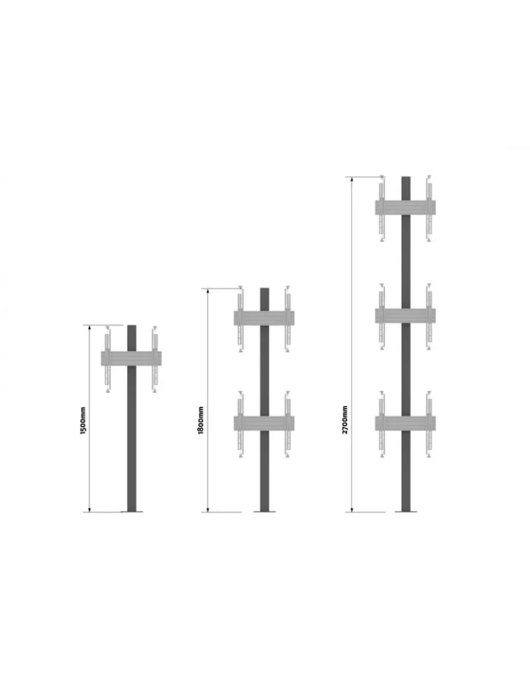 MULTIBRACKETS 0334 Adjustable floor mount Multibrackets MBFC3U 270 Floormount Column Pro - 3 screens 32 -65  VESA Max 400x400