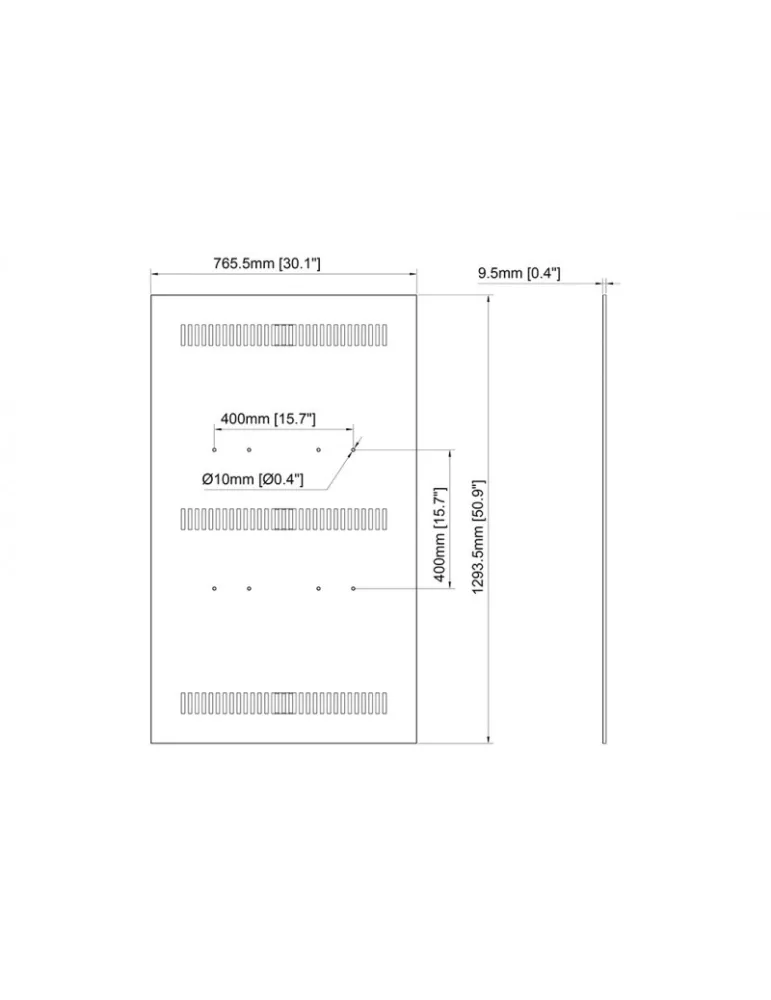 MULTIBRACKETS 1201 Plaque arrière caisson Multibrackets Enclosure 55" Back Plate Medium Black