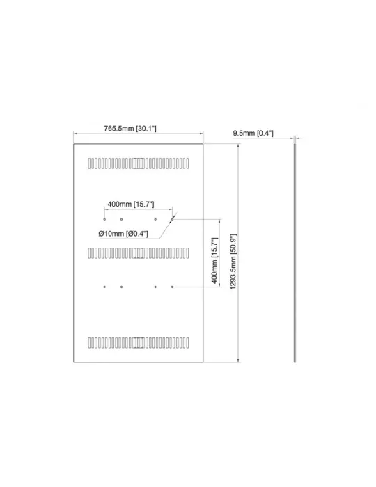 MULTIBRACKETS 1201 Placa arrière caisson Multibrackets Recinto 55  Placa trasera Medium Negro MULTIBRACKETS MUL1201 | MusicGoo