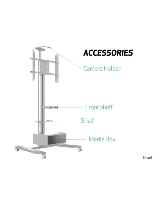 MULTIBRACKETS 5327 Mobiler neigbarer Ständer Multibrackets Public Display Stand 180 HD Single Silver - Bildschirm 55 -80  VESA