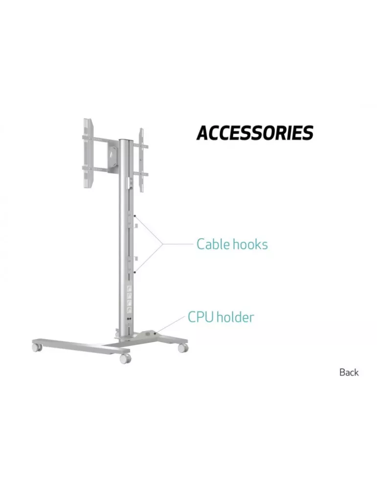 MULTIBRACKETS 5327 Support mobile inclinable Multibrackets Public Display Stand 180 HD Single Silver - écran 55 -80  VESA Max