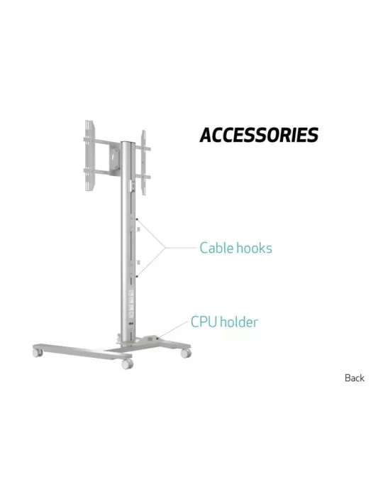 MULTIBRACKETS 5327 Soporte móvil inclinable Multibrackets Public Display Stand 180 HD Single Silver - écran 55 -80  VESA Max 8